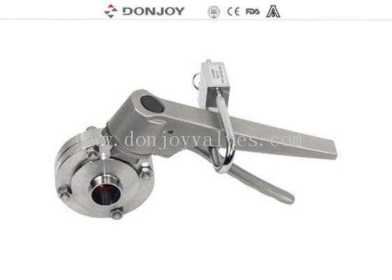 Manual Weld Sanitary Butterfly Valves With Stainless Steel Lockable Multi Handle