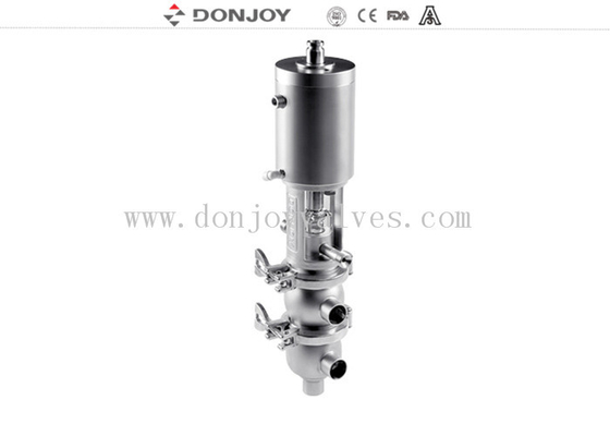 SS316L sanitary pneumatic reversing valve of double seats for fluid conveying