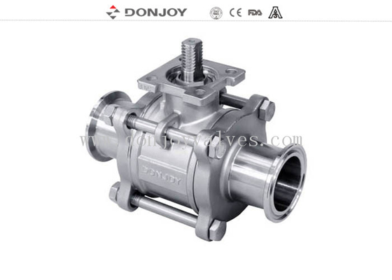 Clamped SS304 10 Bar BPE DN100 2  Way 3pcs non retention Ball Valve