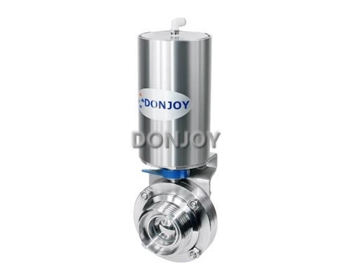 DN50 Horizontal Actuator Pneumatic  butterfly ball valve  with clamped connection