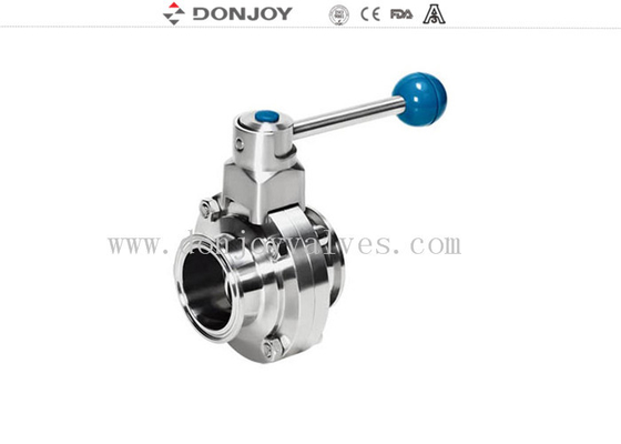 Stainless Steel Clamped End actuated butterfly valve High purty Pull hand