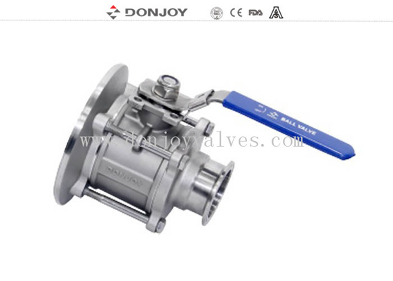 DN65 3Pcs Tank Bottom Ball Valve with noretention design for pharmacy